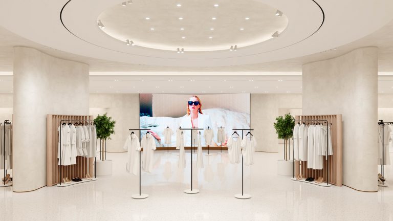 Render 3D interior de tienda Zara