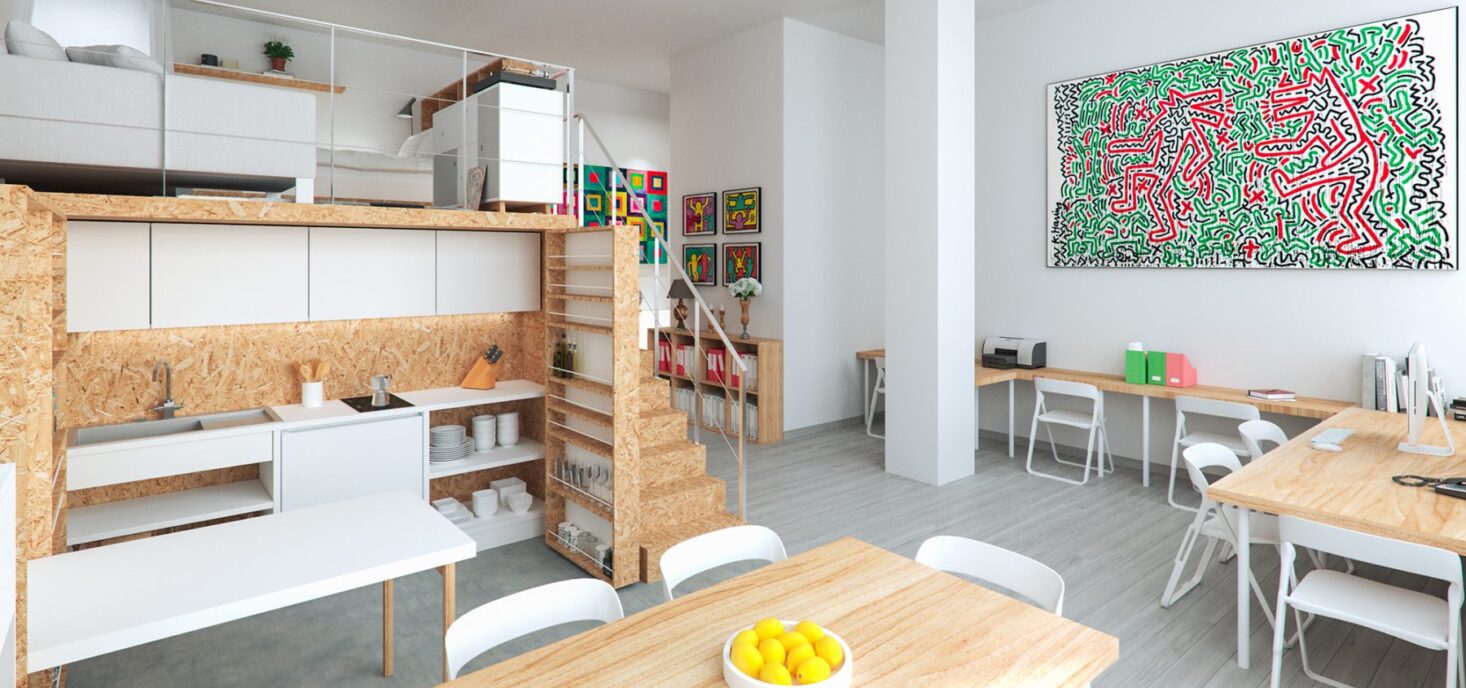 Render 3D de loft en valencia