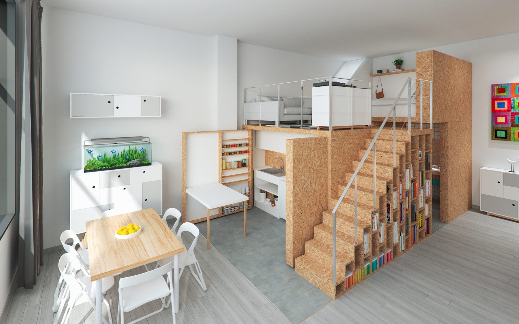 Render 3D de loft en valencia