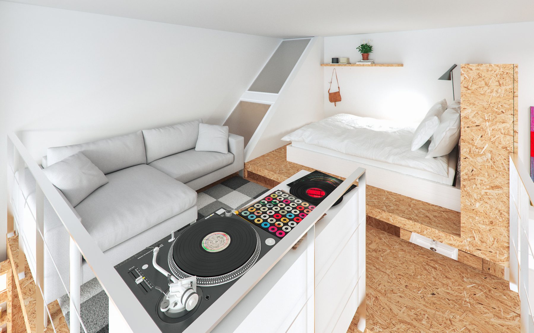 Render 3D de loft en valencia