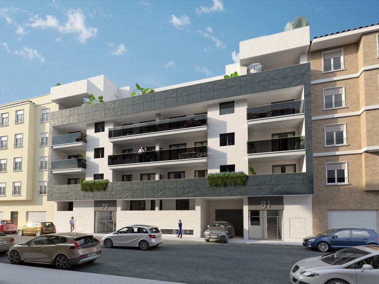 Render 3D de fachada en Zaragoza