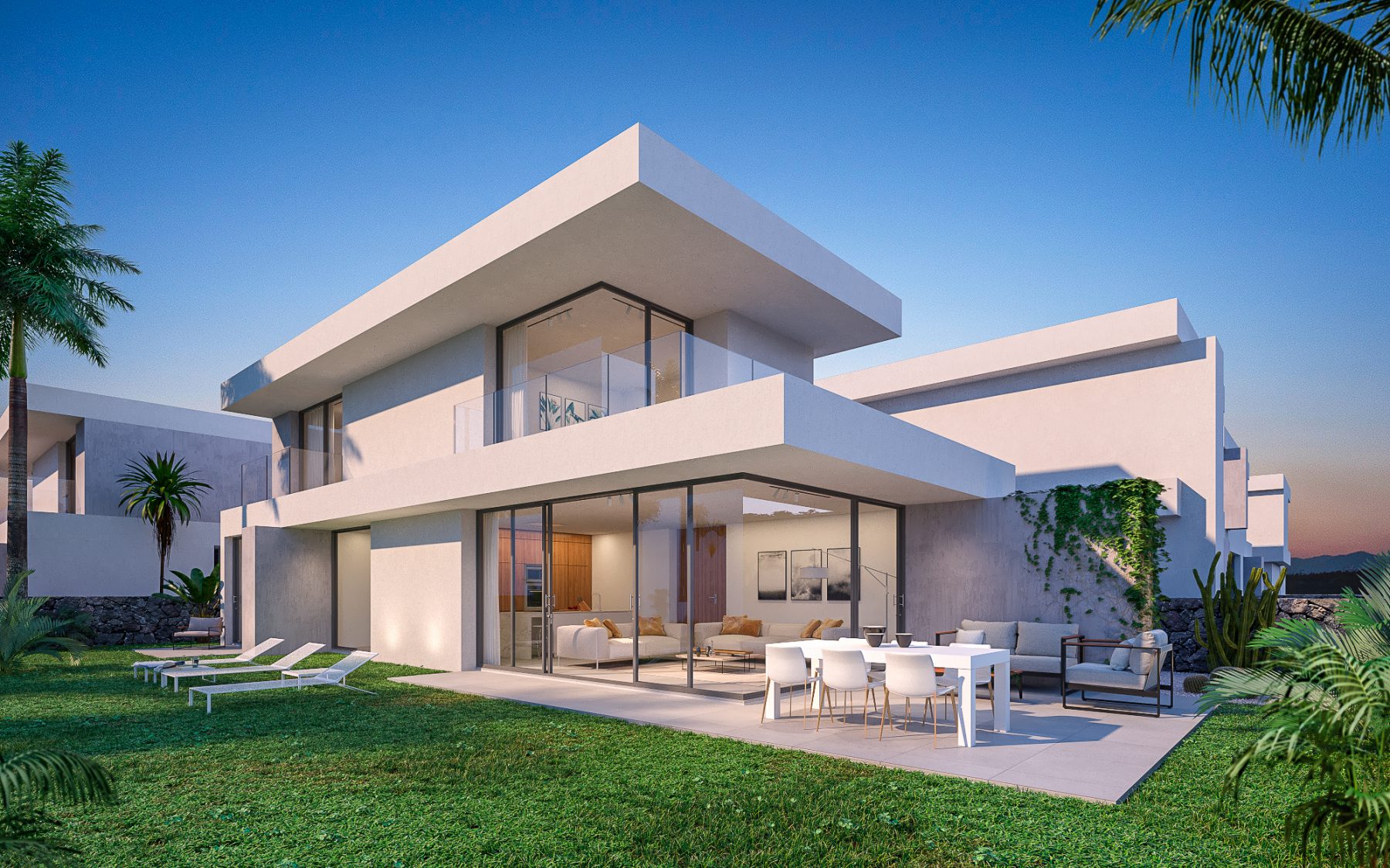 render 3D de chalet aislado en Tenerife