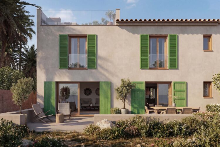 Visualización exterior de fachada vivienda pescadores Mallorca