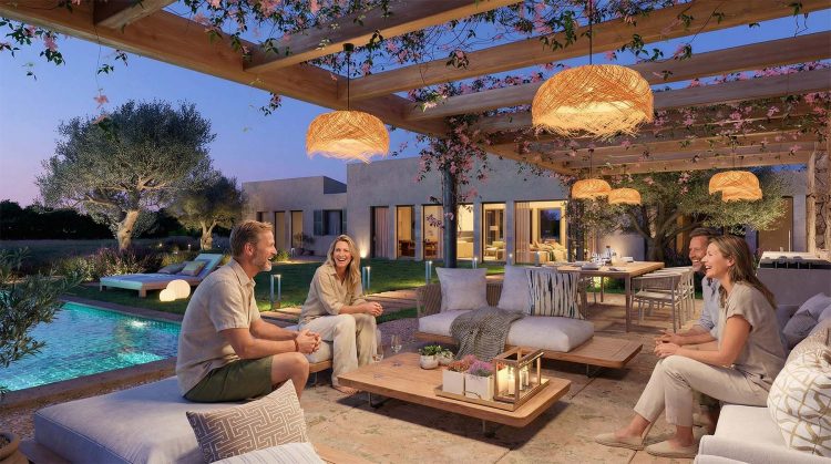 Render 3d terraza en promoción inmobiliaria de lujo en mallorca - ARQUIPLAY